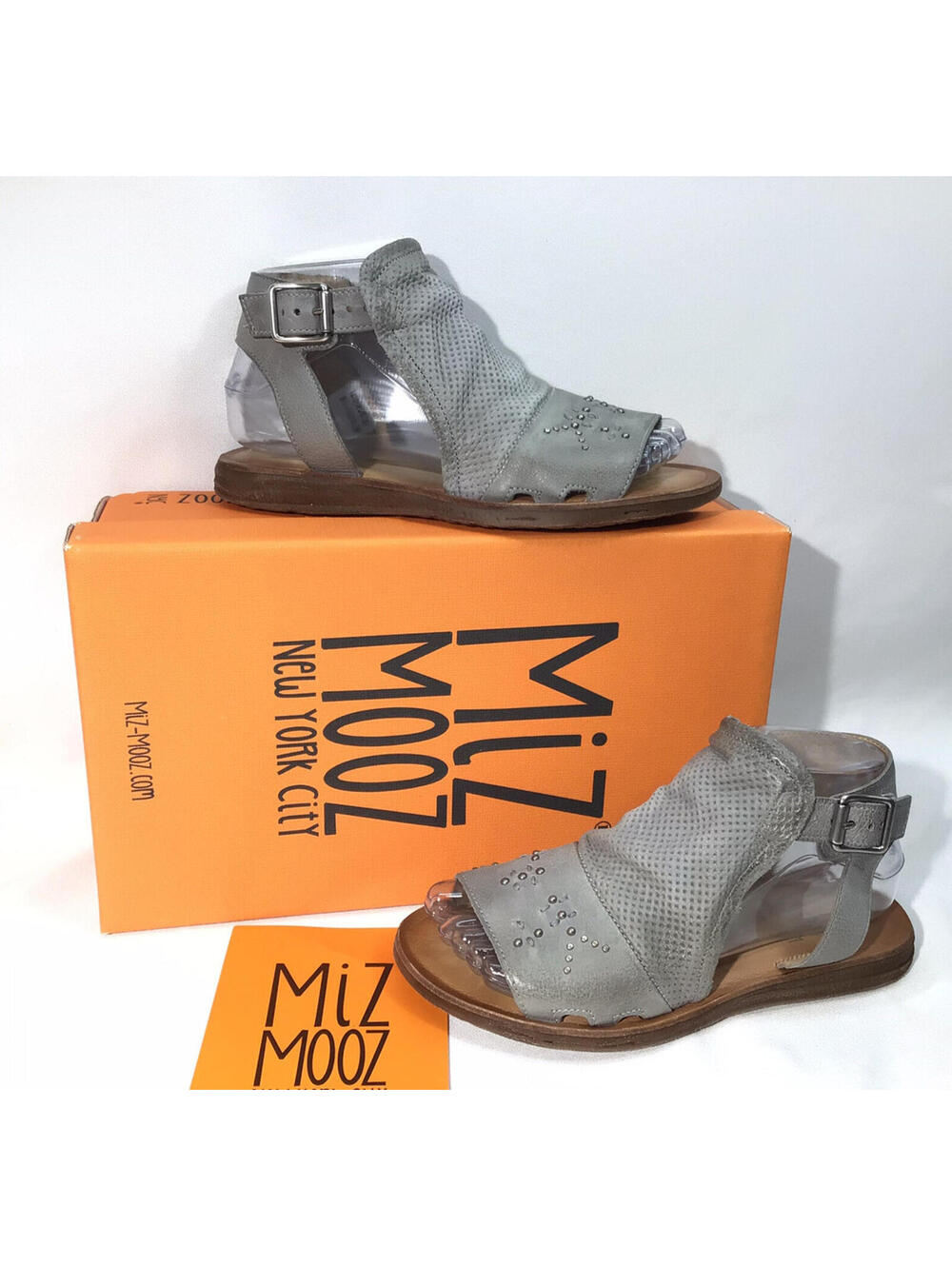 NEW Miz Mooz Leather Ankle-Strap Sandals - Fifi - GLACIER - 36 Size 6